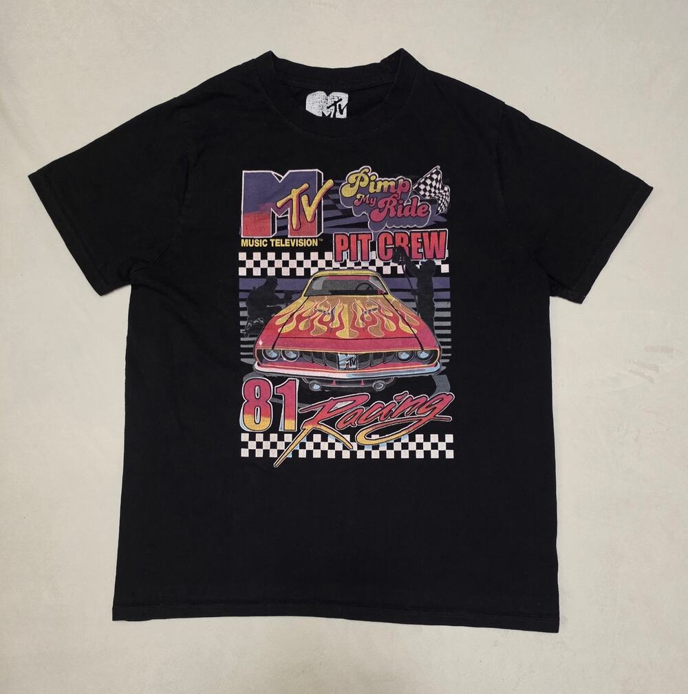 Vintage Style MTV Pimp My Ride Pit Crew Graphic Tee Mens Size XL Black Car